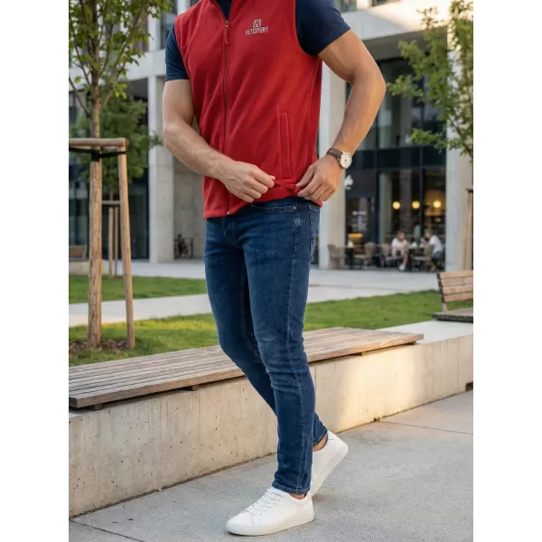  Vestă din lână pentru bărbați ALTISPORT ALM006518 BURGUNDIA 