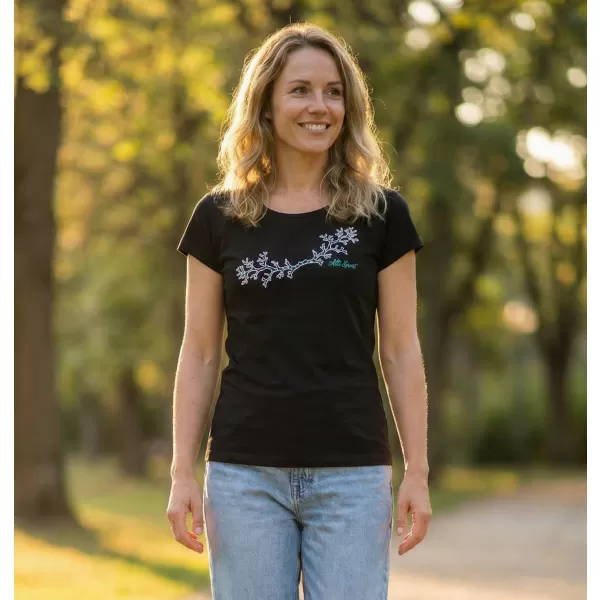  Tricou pentru femei ALTISPORT ALW128122 NEGRU ȘI ALBASTRU 