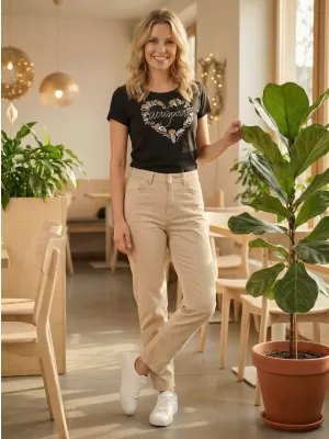 Tricou pentru femei ALTISPORT ALW131122 NEGRU SI AURIU