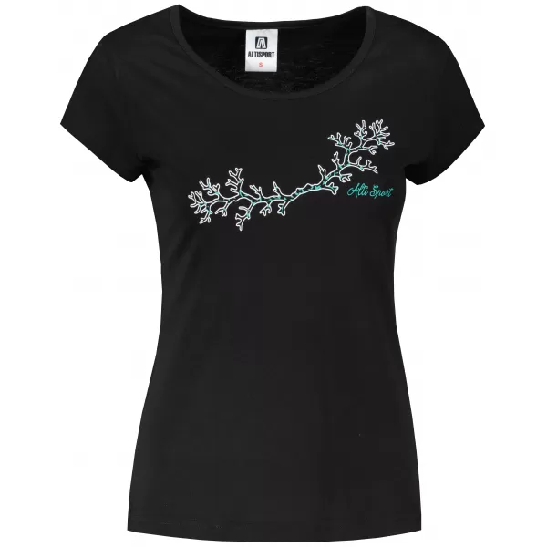  Tricou pentru femei ALTISPORT ALW128122 NEGRU ȘI ALBASTRU 