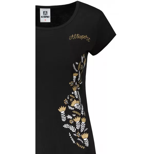  Tricou pentru femei ALTISPORT ALW130122 NEGRU SI AURIU 