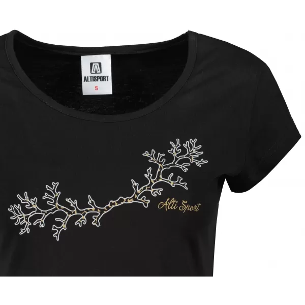  Tricou pentru femei ALTISPORT ALW128122 NEGRU SI AURIU 