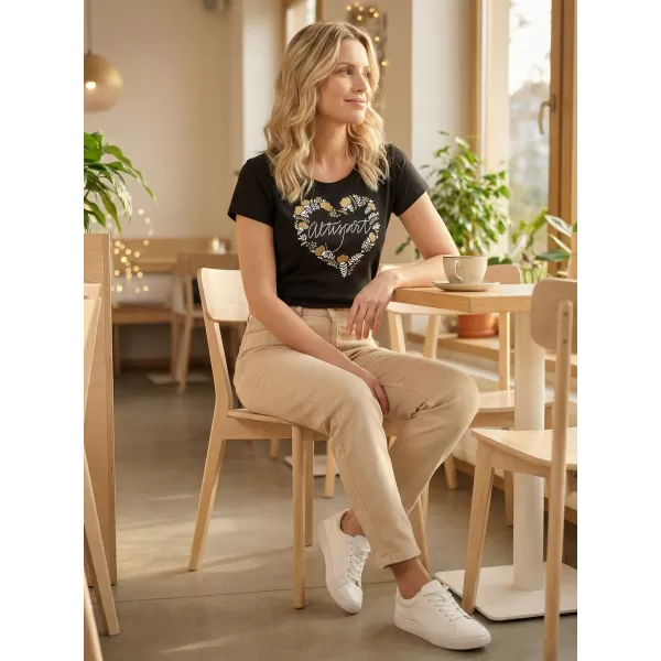  Tricou pentru femei ALTISPORT ALW131122 NEGRU SI AURIU 