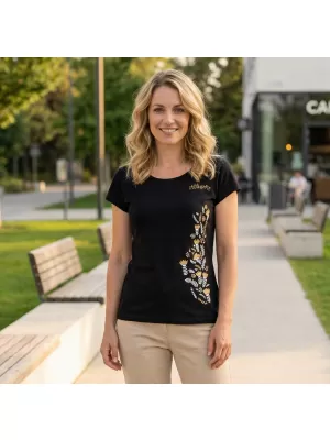 Tricou pentru femei ALTISPORT ALW130122 NEGRU SI AURIU