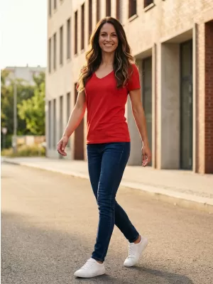 Tricou pentru femei cu mâneci scurte SAM 73 UNA WT 866 ROŞU