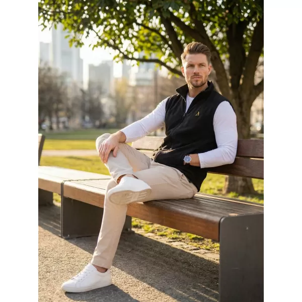  Vestă din lână pentru bărbați ALTISPORT ALM002518 NEGRU SI AURIU 