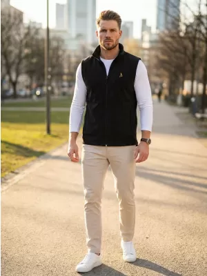 Vestă din lână pentru bărbați ALTISPORT ALM002518 NEGRU SI AURIU