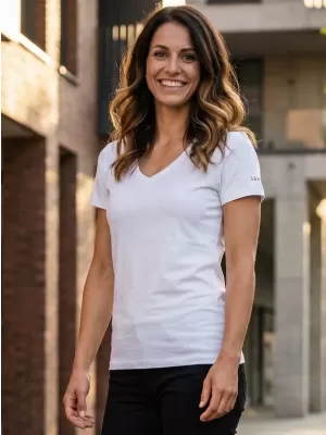 Tricou pentru femei cu mâneci scurte SAM 73 UNA WT 866 ALB