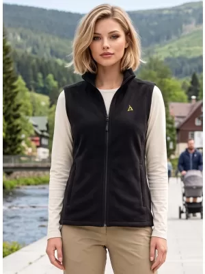 Vesta de dama fleece ALTISPORT ALW002518 NEGRU SI AURIU