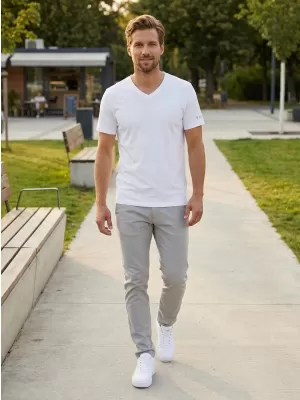 Tricou pentru bărbați cu mâneci scurte SAM 73 BLANE MT 807 ALB