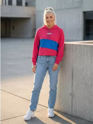 Hanorac crop top dama PUMA INTL HOODIE TR 531649-14 MOV DE SFECLĂ ROȘIE