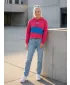 Hanorac crop top dama PUMA INTL HOODIE TR 531649-14 MOV DE SFECLĂ ROȘIE