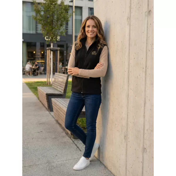  Vesta de dama fleece ALTISPORT ALW056518 NEGRU SI AURIU 