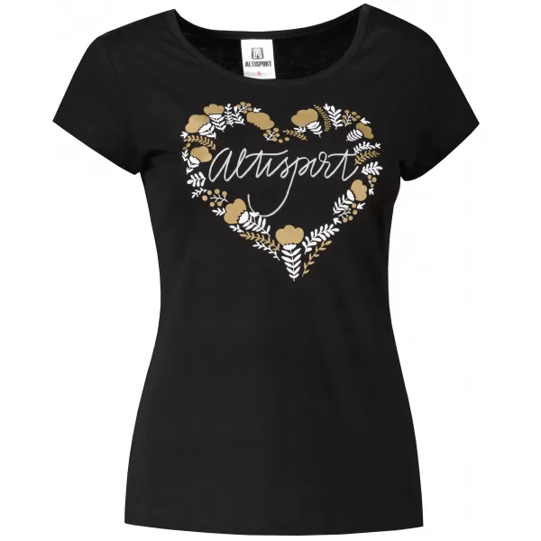  Tricou pentru femei ALTISPORT ALW131122 NEGRU SI AURIU 