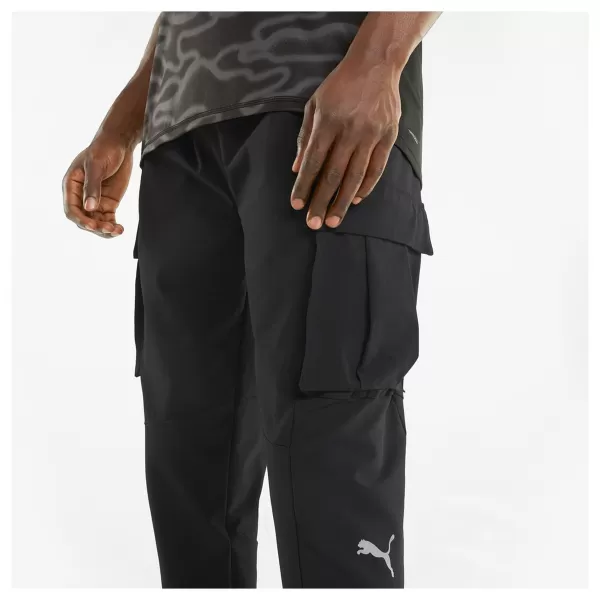  Pantaloni de trening pentru bărbați PUMA RUN WOVEN CARGO PANT M 520864-01 PUMA NEGRU 