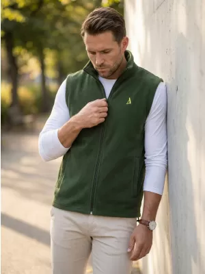 Vestă din lână pentru bărbați ALTISPORT ALM002518 STICLA VERDE