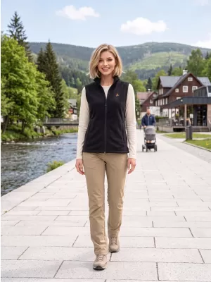 Vesta de dama fleece ALTISPORT ALW002518 NEGRU SI AURIU