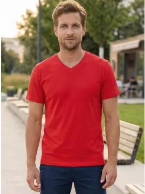 Tricou pentru bărbați cu mâneci scurte SAM 73 BLANE MT 807 ROŞU