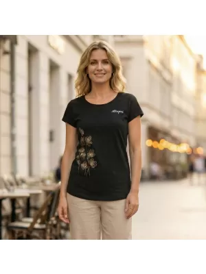 Tricou pentru femei ALTISPORT ALW132122 NEGRU SI AURIU