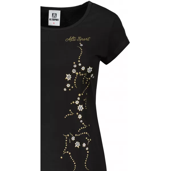  Tricou pentru femei ALTISPORT ALW133122 NEGRU SI AURIU 
