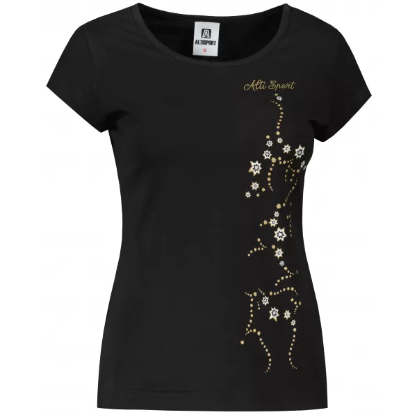  Tricou pentru femei ALTISPORT ALW133122 NEGRU SI AURIU 