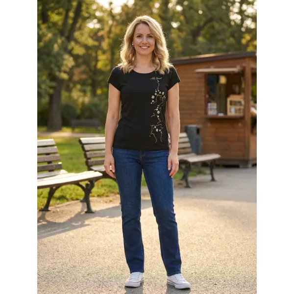  Tricou pentru femei ALTISPORT ALW133122 NEGRU SI AURIU 