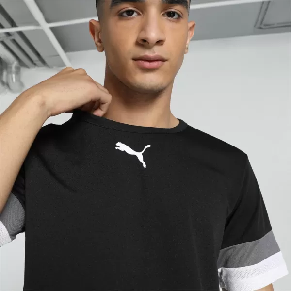  Tricou funcțional pentru bărbați PUMA TEAMRISE JERSEY 704932-03 PUMA NEGRU/AFUMAT PERLAT/PUMA ALB 