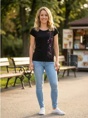 Tricou pentru femei ALTISPORT ALW133122 NEGRU ROZ