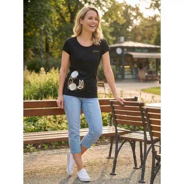 Tricou pentru femei ALTISPORT ALW146122 NEGRU SI AURIU 