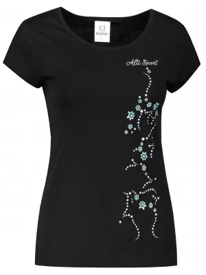 Tricou pentru femei ALTISPORT ALW133122 NEGRU ȘI ALBASTRU