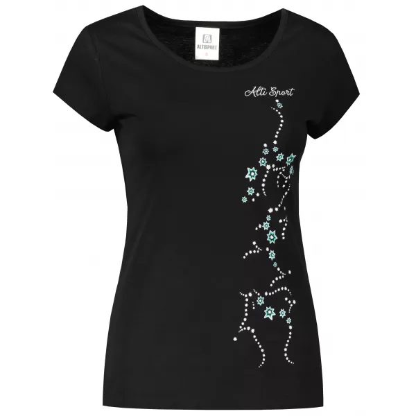  Tricou pentru femei ALTISPORT ALW133122 NEGRU ȘI ALBASTRU 