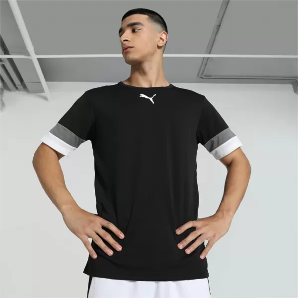  Tricou funcțional pentru bărbați PUMA TEAMRISE JERSEY 704932-03 PUMA NEGRU/AFUMAT PERLAT/PUMA ALB 