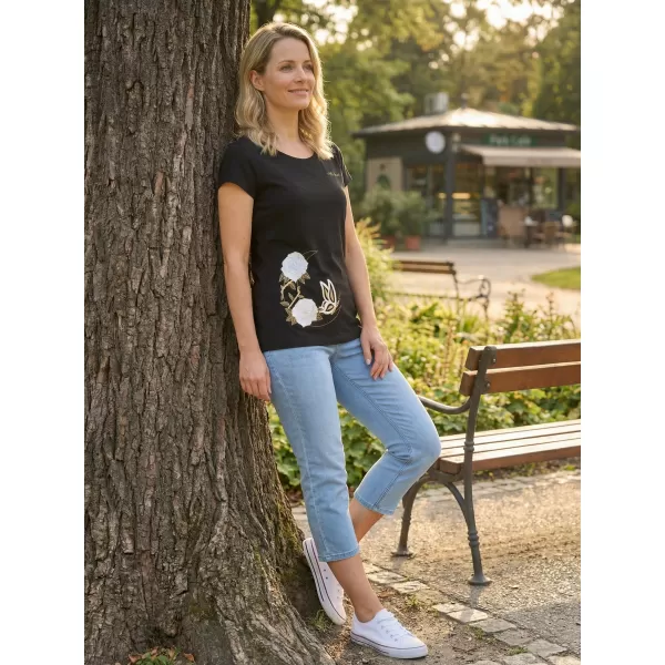  Tricou pentru femei ALTISPORT ALW146122 NEGRU SI AURIU 