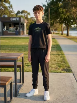 Tricou funcțional pentru băieți ALTISPORT ALK148147 NEGRU