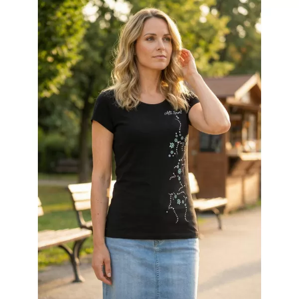  Tricou pentru femei ALTISPORT ALW133122 NEGRU ȘI ALBASTRU 