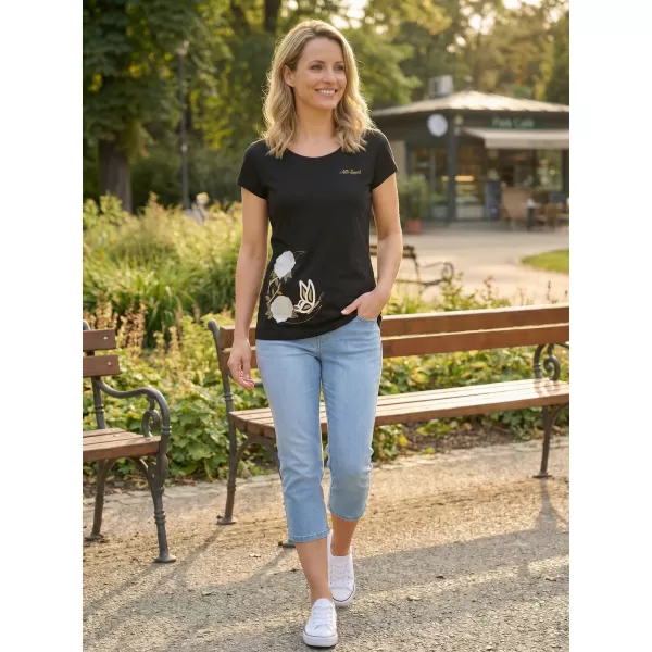  Tricou pentru femei ALTISPORT ALW146122 NEGRU SI AURIU 