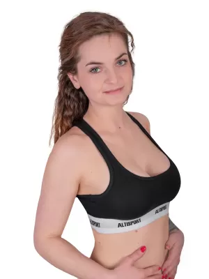 Sutien de damă ALTISPORT DAKA LUNX085 ALB NEGRU