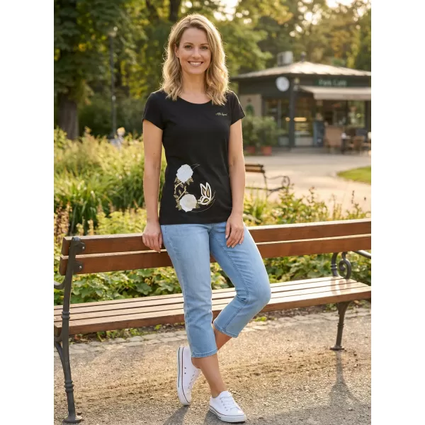  Tricou pentru femei ALTISPORT ALW146122 NEGRU SI AURIU 
