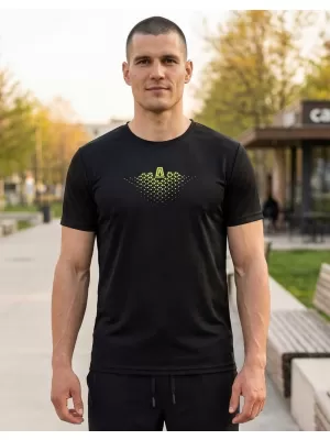 Pánské funkční triko ALTISPORT CARRYOVER ALM148124 ČERNOZELENÁ