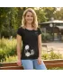 Tricou pentru femei ALTISPORT ALW146122 NEGRU SI AURIU