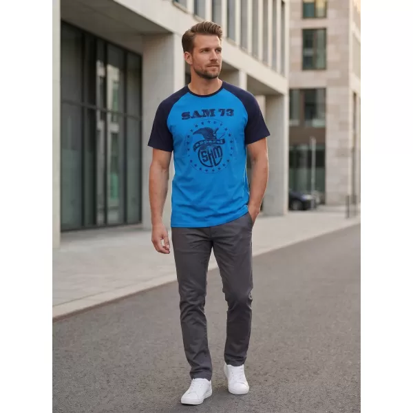 Tricou bărbătesc cu mâneci scurte SAM 73 JORDAN MT 805 ALBASTRU STRĂLUCITOR 