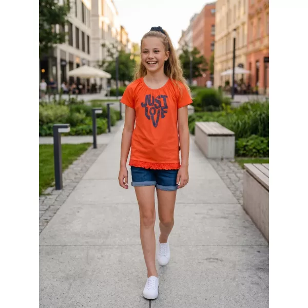  Tricou fetita cu maneca scurta SAM 73 JAYLENE GT 565 PORTOCALIU DESCHIS 