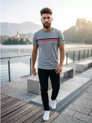 Tricou bărbătesc cu mâneci scurte SAM 73 LARRY MT 803 GRI