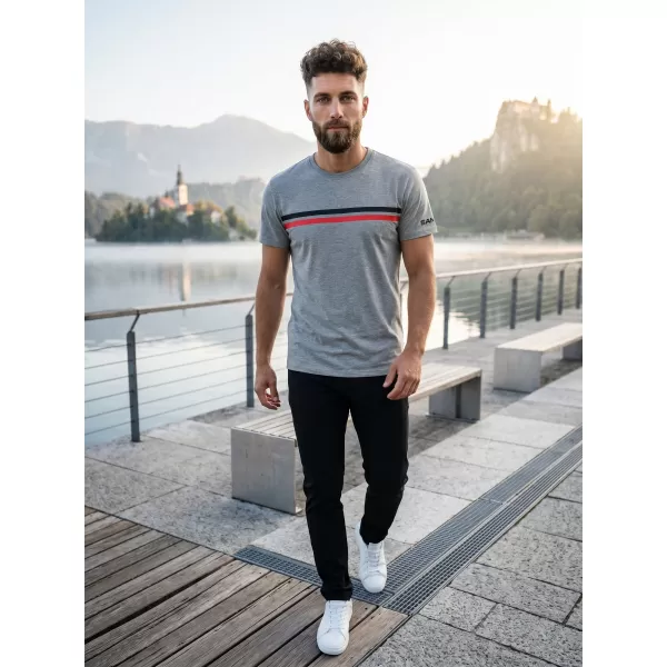  Tricou bărbătesc cu mâneci scurte SAM 73 LARRY MT 803 GRI 