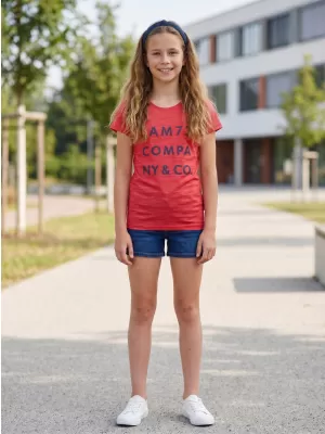 Tricou fetita cu maneca scurta SAM 73 ABLAKA GT 568 ROZ APRINS