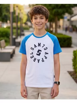 Tricou băiat cu mâneci scurte SAM 73 RICHARD BT 558 ALB