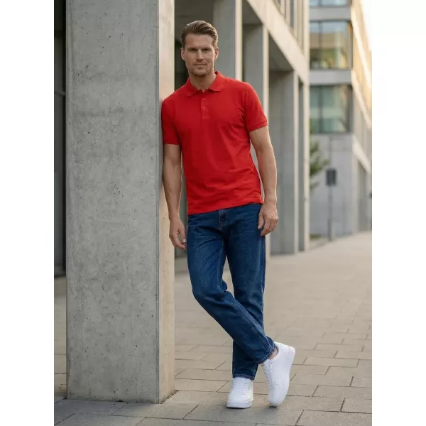  Tricou pentru bărbați cu guler SAM 73 HENRY MT 788 ROȘU-PORTOCALIU 