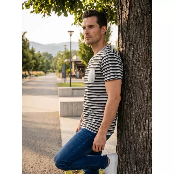  Tricou bărbătesc cu mâneci scurte SAM 73 MARTIN MT 794 GRI DESCHIS 