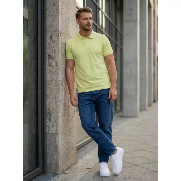  Tricou pentru bărbați cu guler SAM 73 HENRY MT 788 SVĚTLE GALBEN VERZUI 