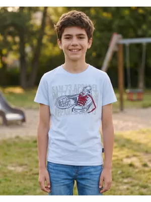 Tricou băiat cu mâneci scurte SAM 73 PETER BT 562 ALB
